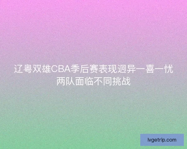 辽粤双雄CBA季后赛表现迥异一喜一忧两队面临不同挑战