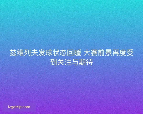 兹维列夫发球状态回暖 大赛前景再度受到关注与期待 兹维列夫发球状态回暖 大赛前景再度受到关注与期待