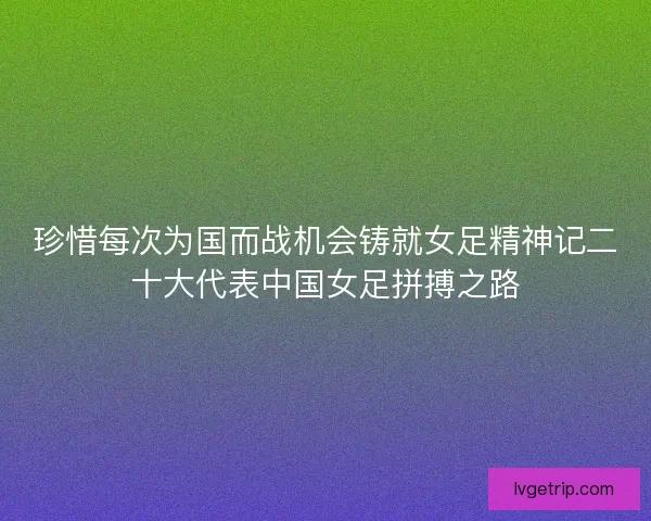 珍惜每次为国而战机会铸就女足精神记二十大代表中国女足拼搏之路 珍惜每次为国而战机会铸就女足精神记二十大代表中国女足拼搏之路